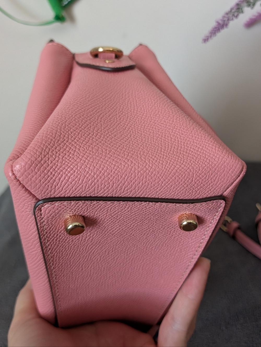 Coach Mini Lillie Carryall In Pink Cross Grain - Picture 7 of 10